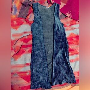 EARTHBOUND TRADING CO blue velvet vest / mystic new age hippie witchy